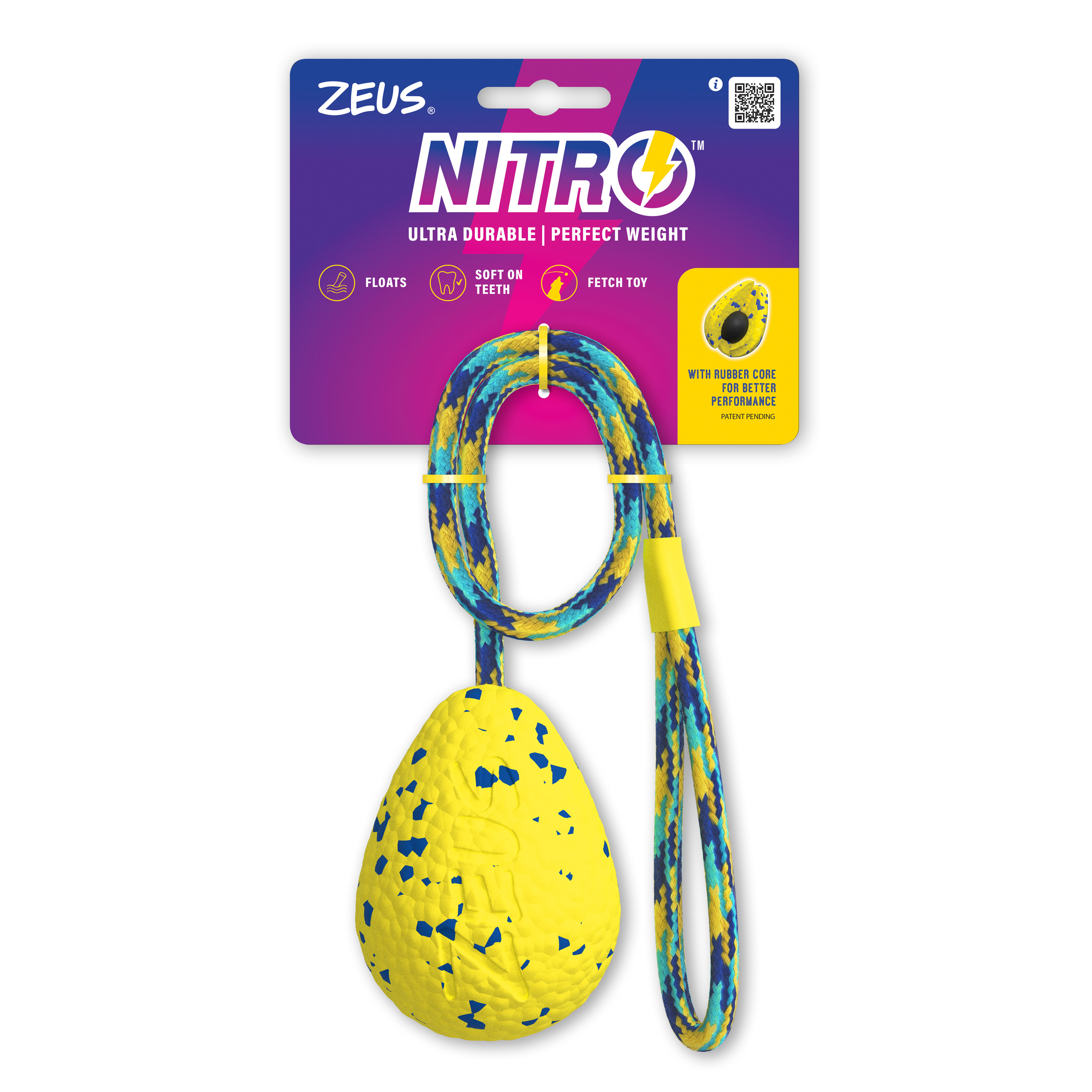 Zeus Nitro Ultra Durable Weighted Slinger with Rope Dog Toy