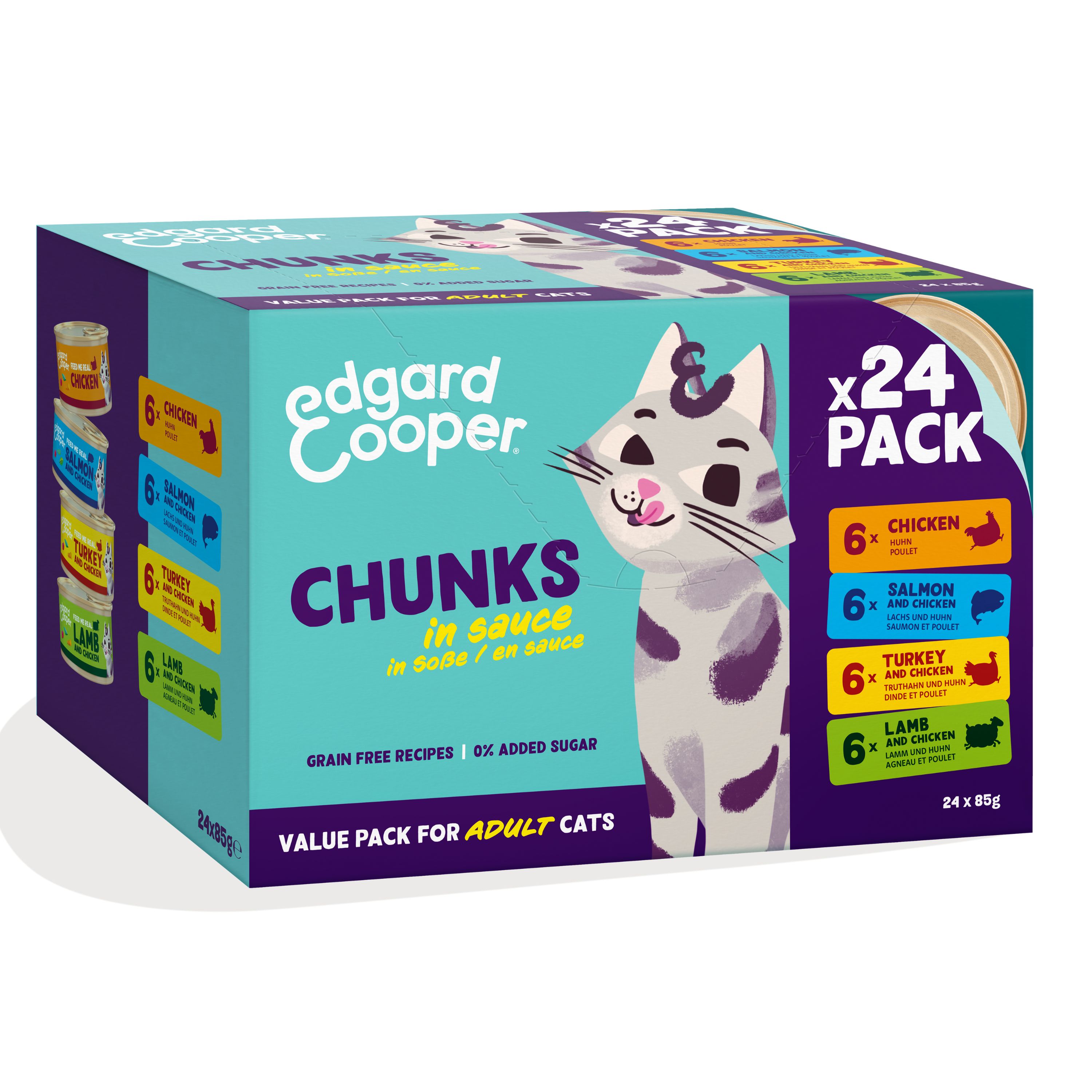 Edgard & Cooper Grain Free Adult Wet Cat Food Variety Pack