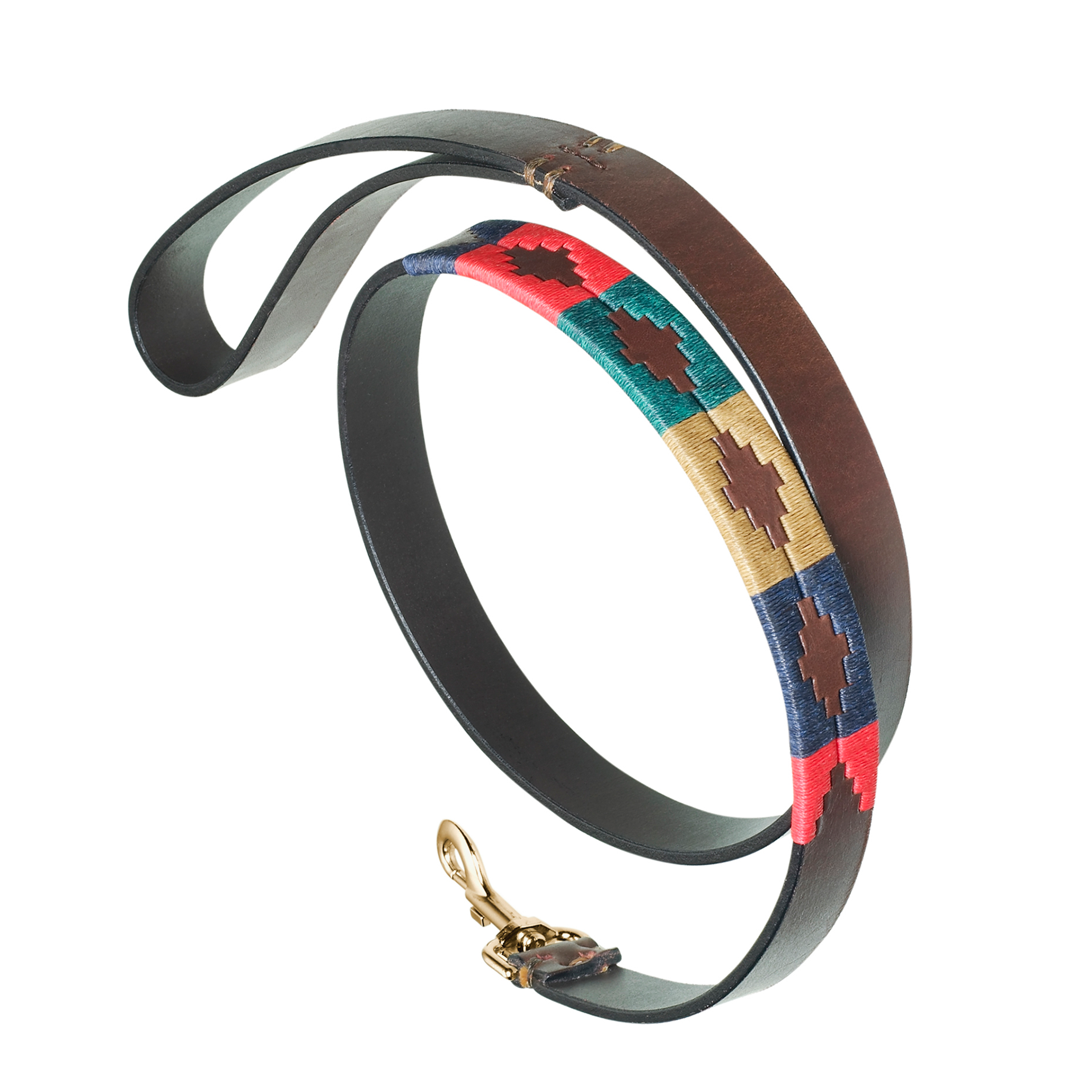 Pampeano Navidad Leather Dog Lead Red