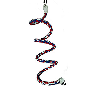 Happy Beaks Cotton Rope Boing with Bell Bird Toy Small