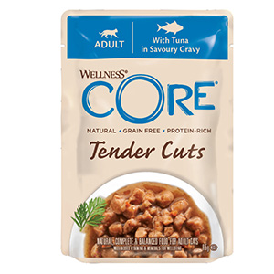 Wellness Core Tender Cuts Wet Adult Cat Food with Tuna in Savoury Gravy Pouch