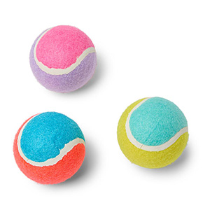 Pets at Home Squeaky Rubber Tennis Balls Dog Toy Multi-coloured 3 Pack