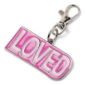 Pets at Home Loved Dog Collar Charm Pink