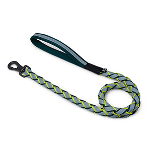 3 Peaks Braided Reflective Dog Lead Green