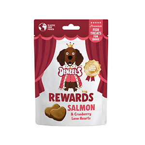 Denzel's Rewards Salmon & Cranberry Love Hearts Dog Treats
