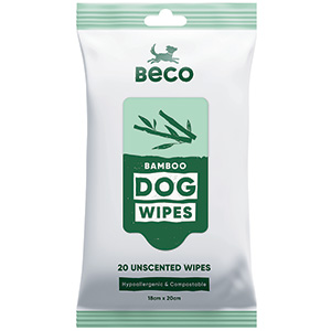 Beco Bamboo Dog Travel Wipes Unscented