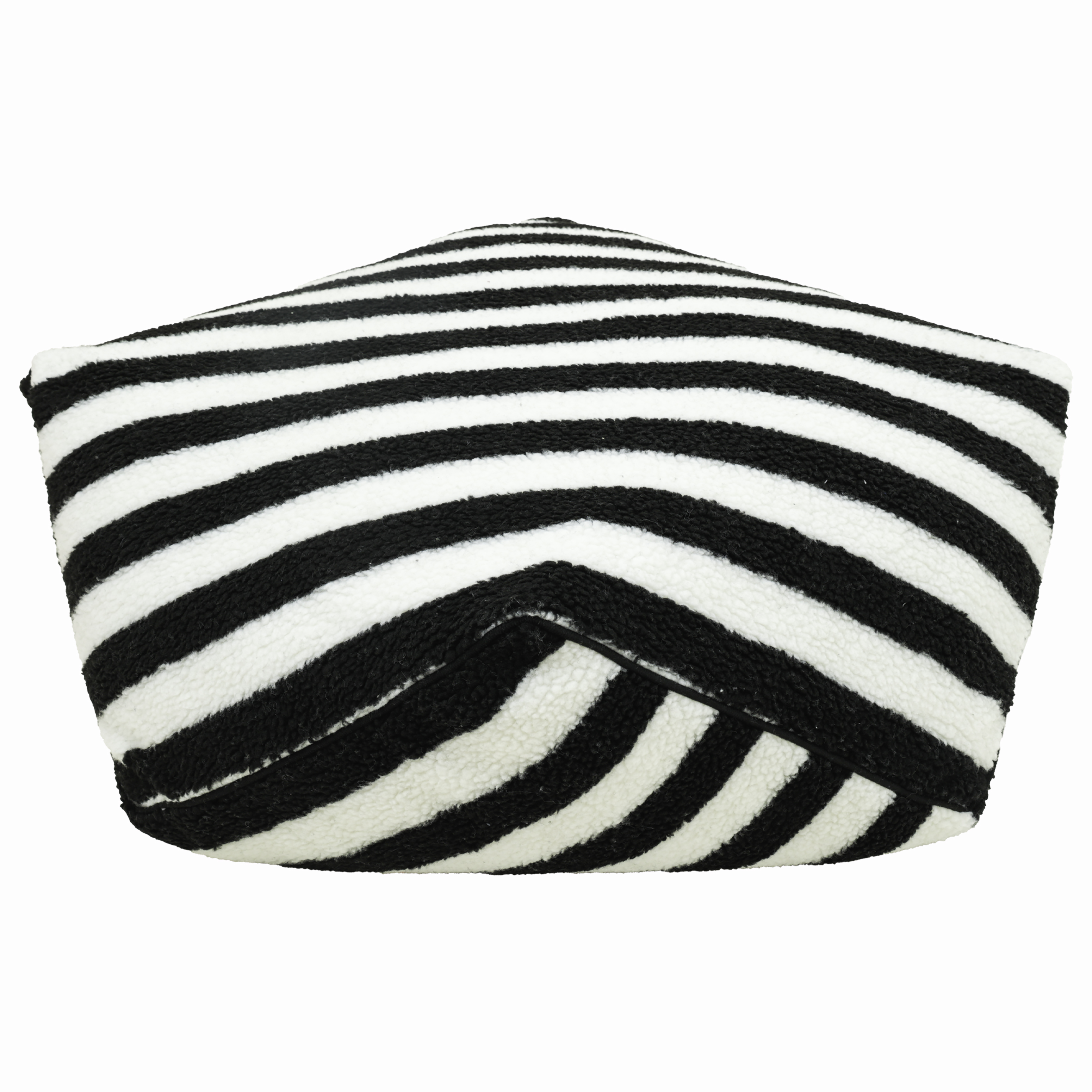 Rosewood Stripe Sherpa Bean Bag Pet Bed Black