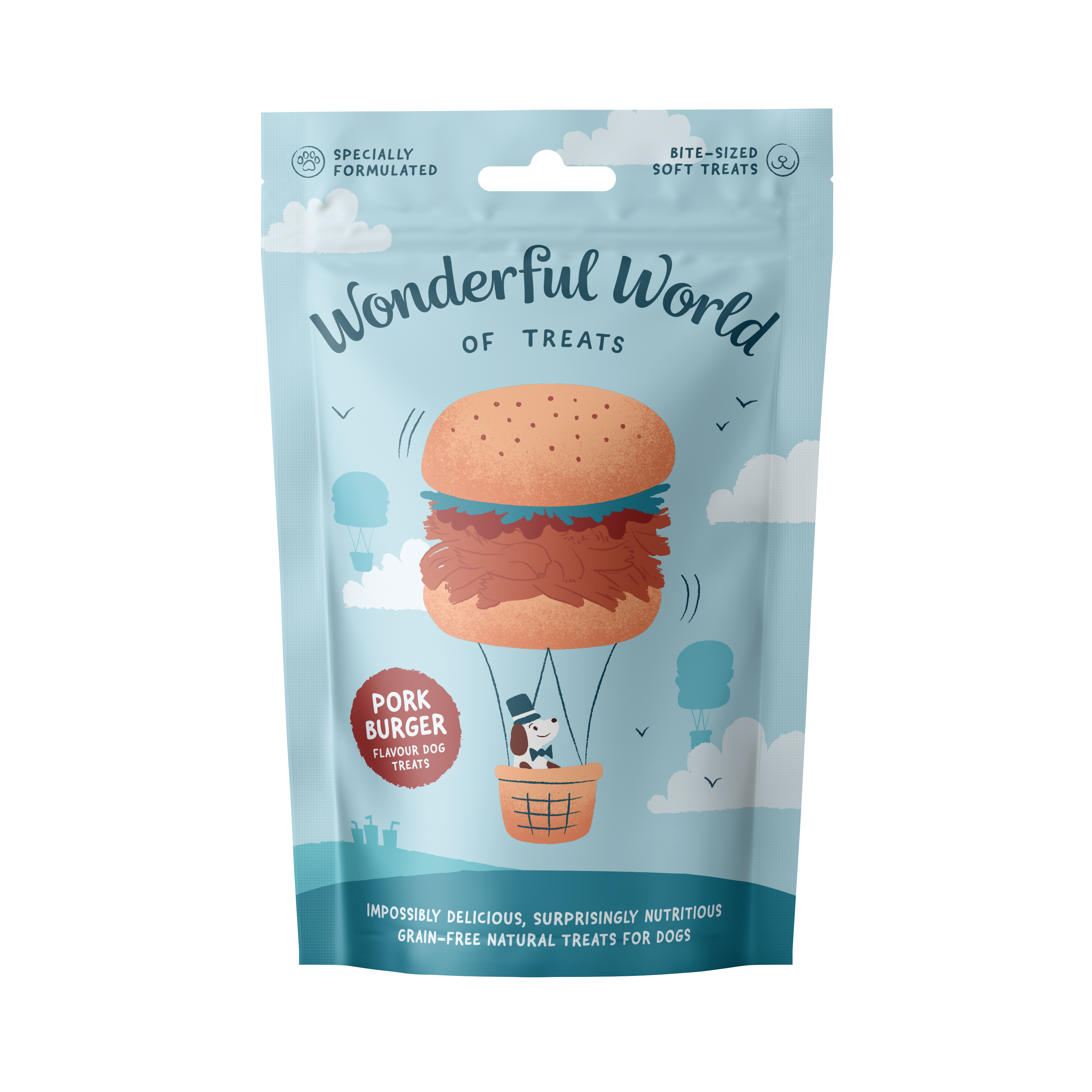 Wonderful World Of Treats Pulled Pork Burger Dog Training Treats 50G