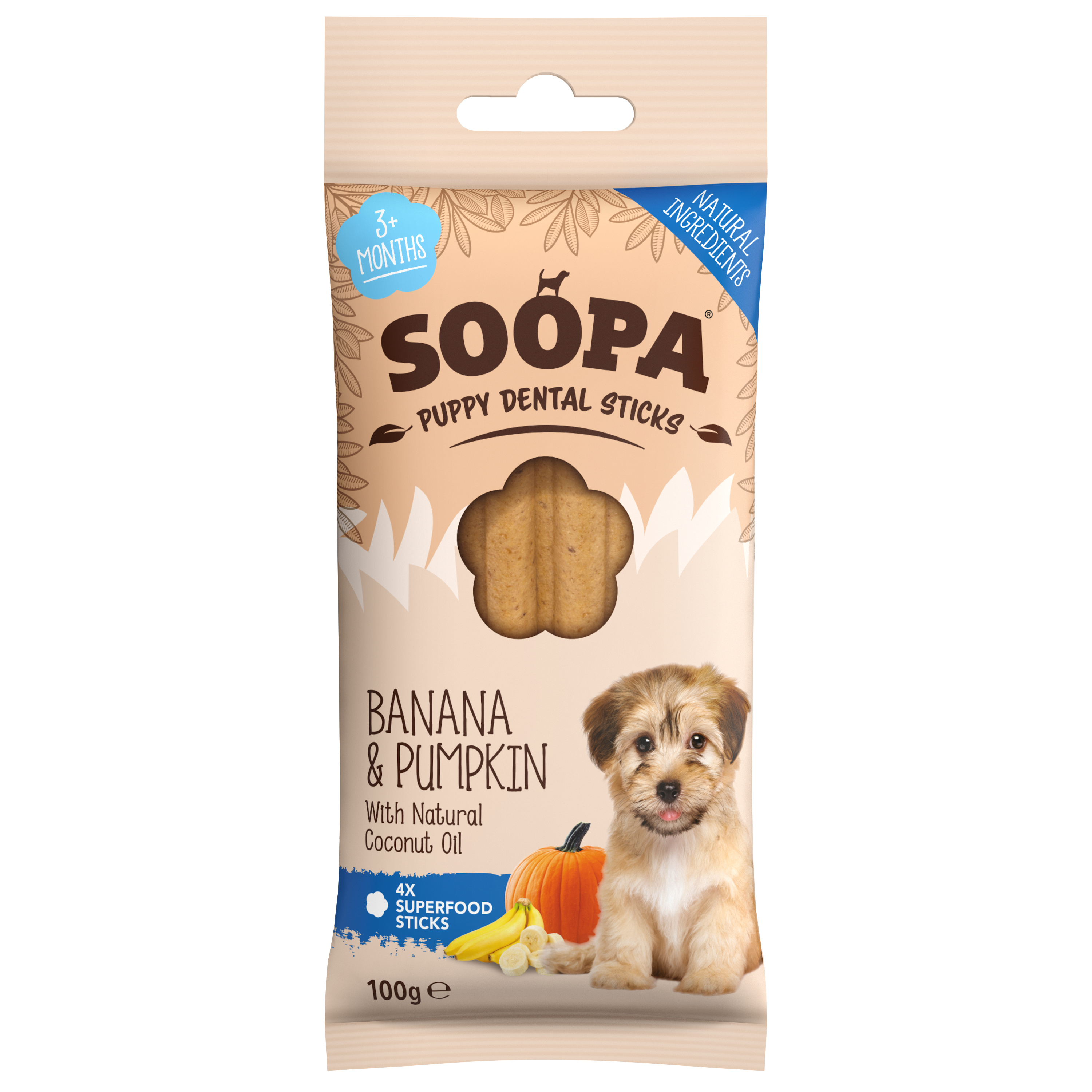 Soopa Puppy Dental Sticks Banana & Pumpkin