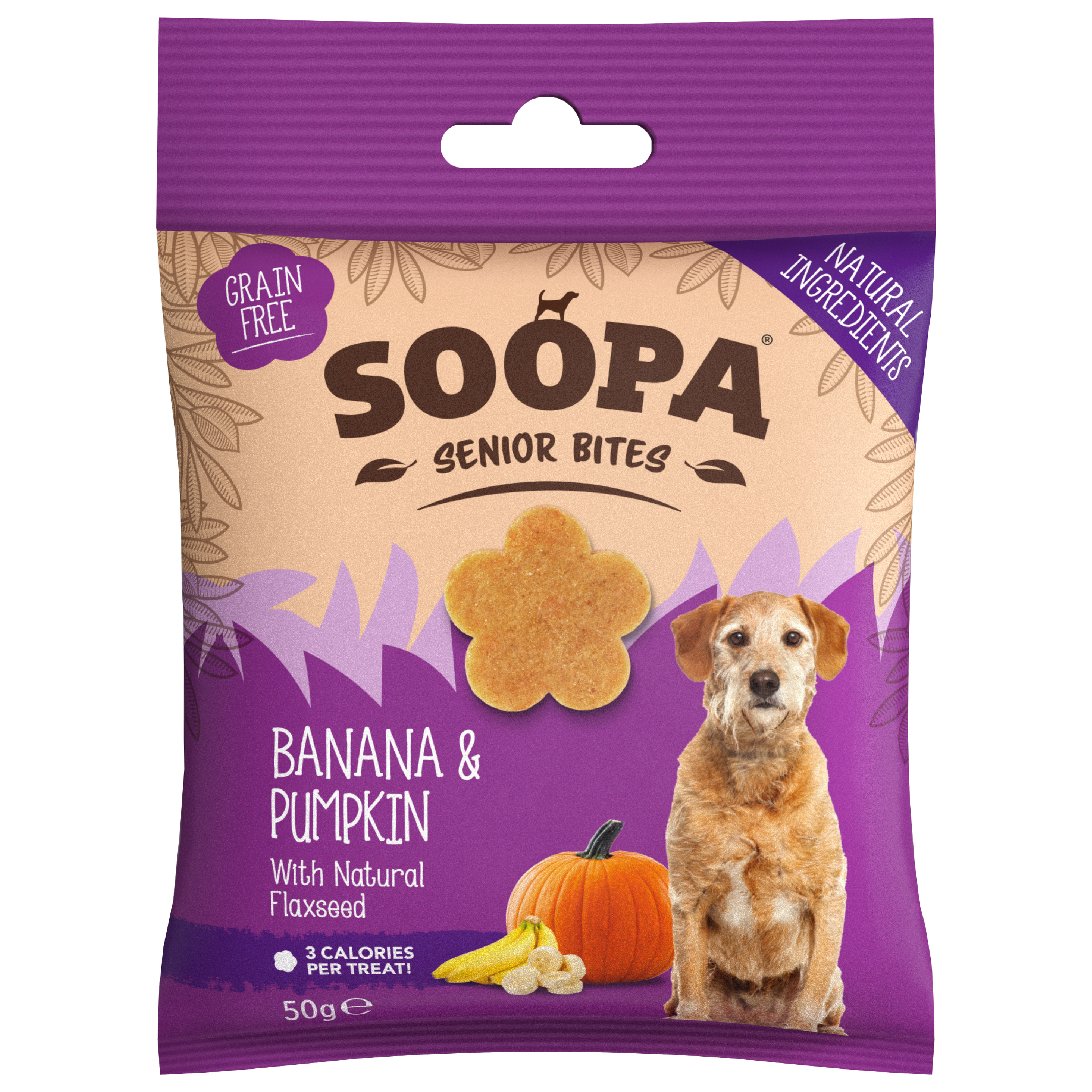 Soopa Senior Bites Banana & Pumpkin Dog Treats