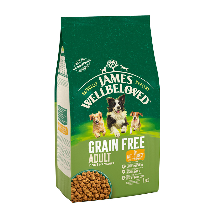 James Wellbeloved Grain Free Adult Dry Dog Food Turkey & Veg | Pets