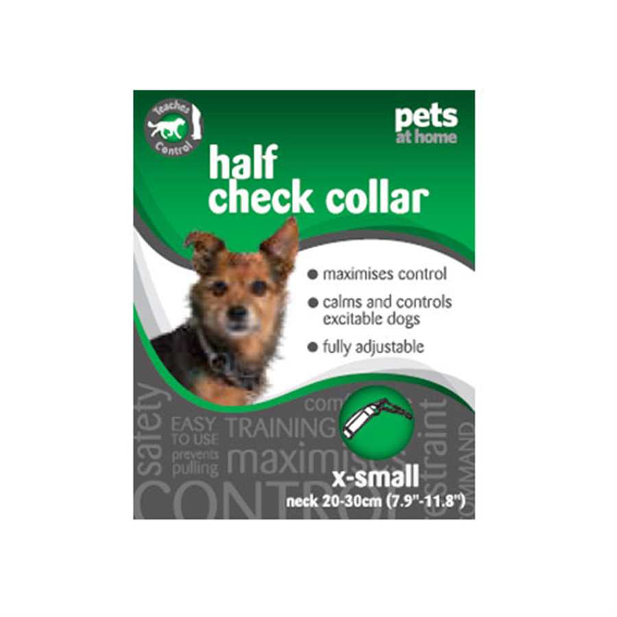 Pets at Home Half Check Dog Collar Small Black Pets