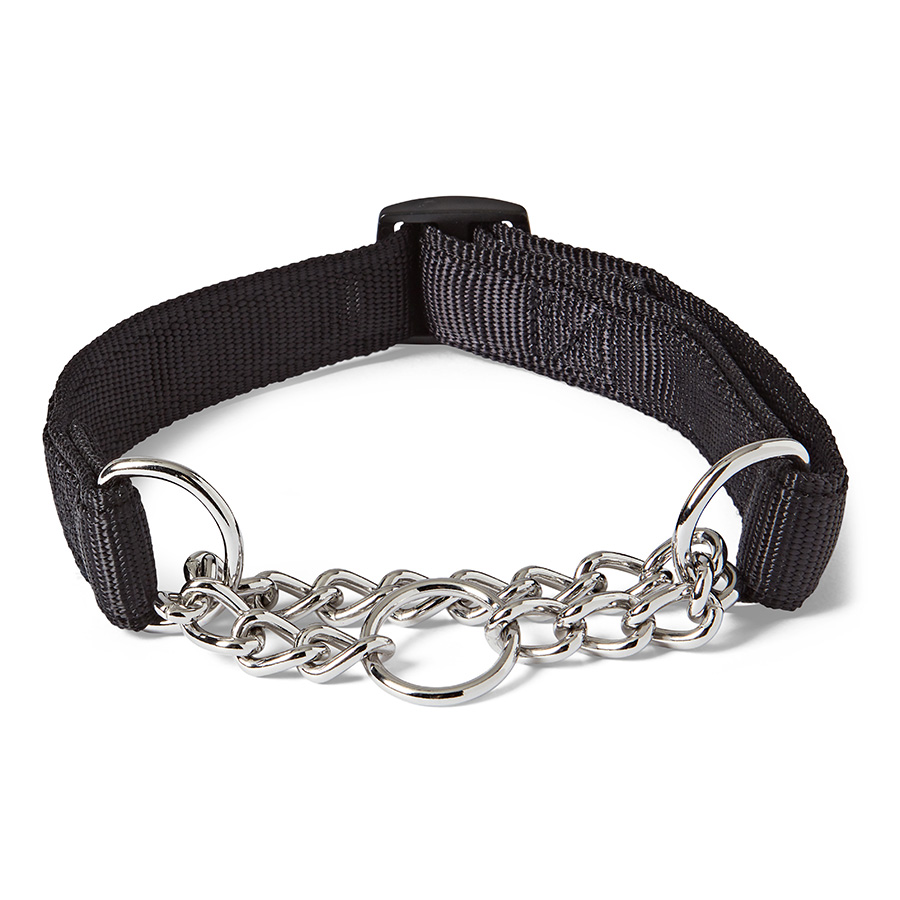 Pets at Home Half Check Dog Collar Black