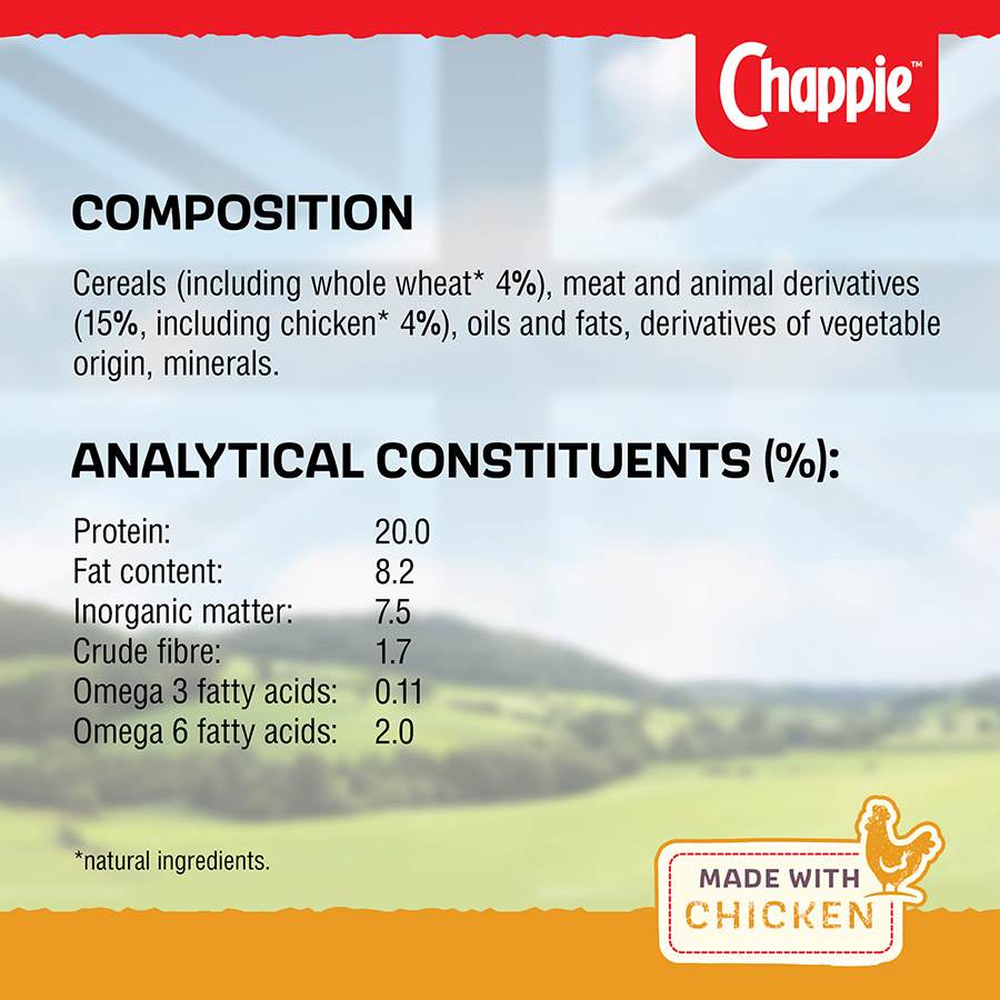 Chappie Complete Adult Dry Dog Food Chicken Wholegrain Cereal Pets