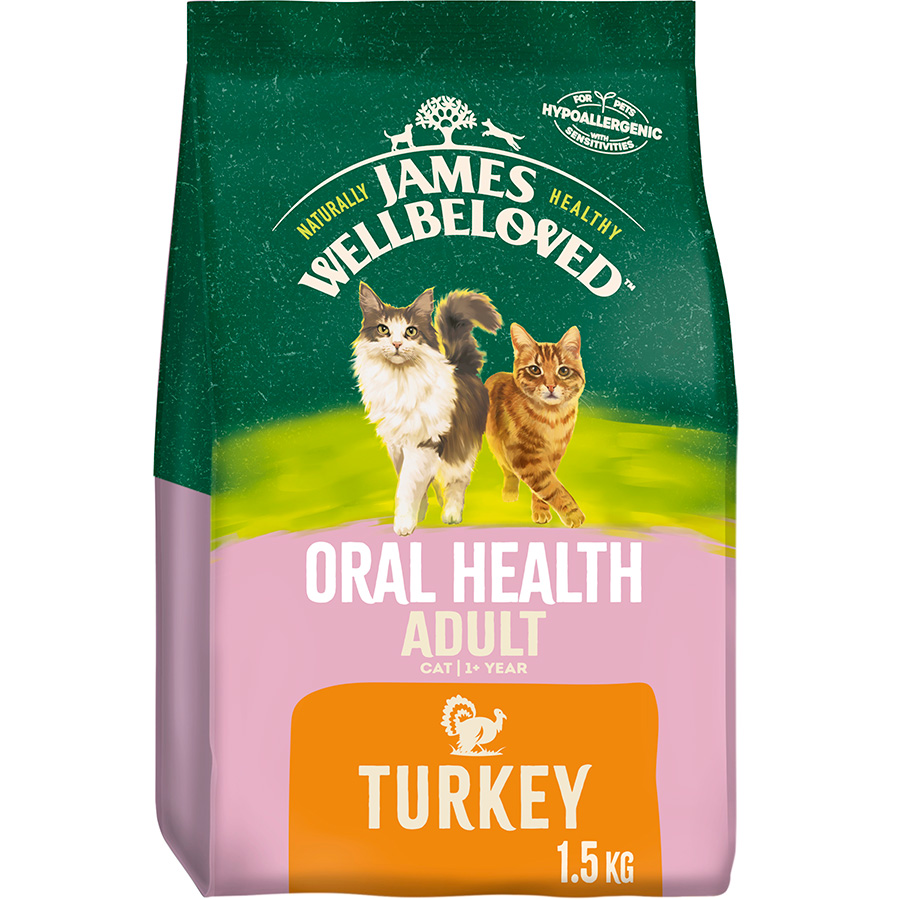 James Wellbeloved Oral Health Adult Dry Cat Food Turkey Pets