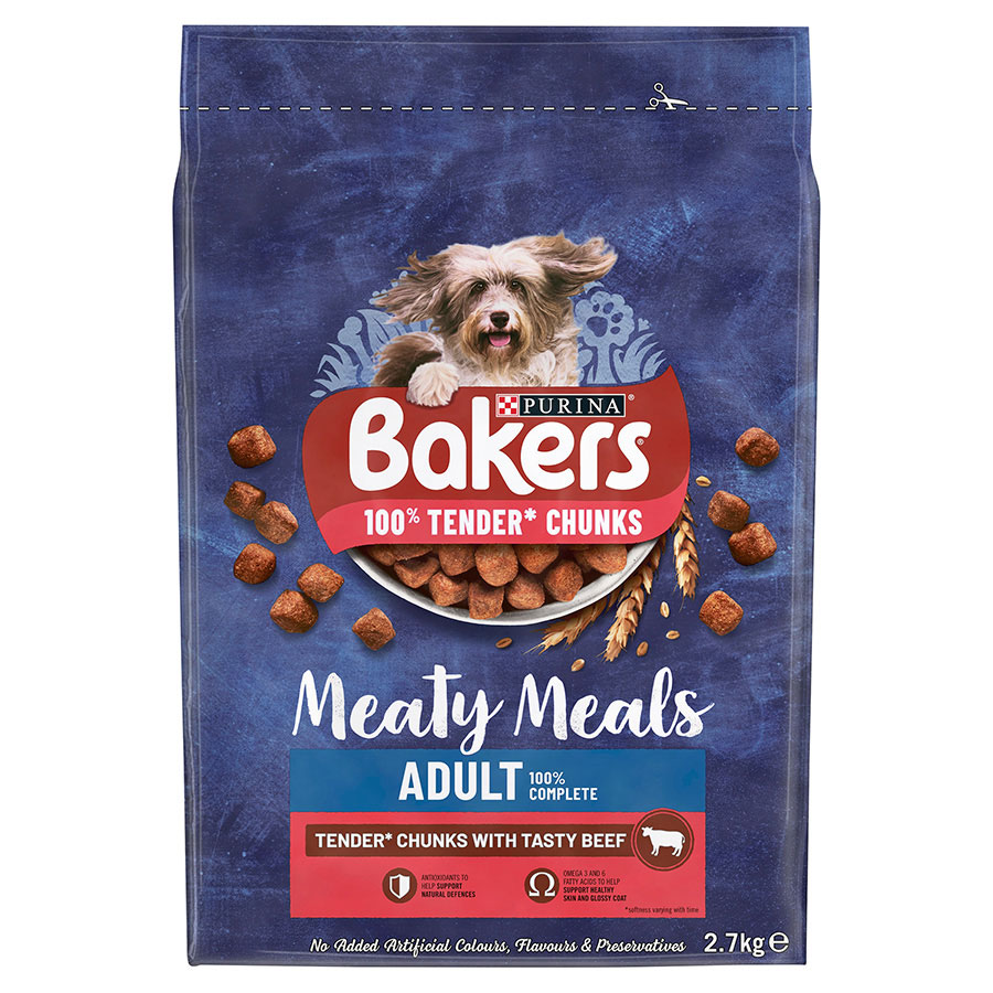 Bakers Meaty Meals Adult Dry Dog Food Beef Pets