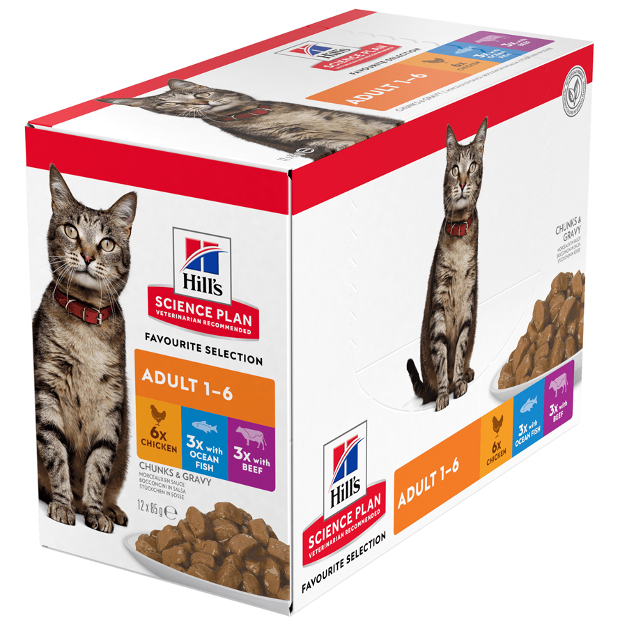 Hill's Science Plan Adult Wet Cat Food Chicken, Beef & Ocean Fish