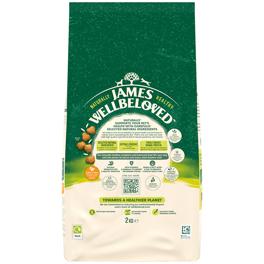 James Wellbeloved Adult Dry Dog Food Turkey Rice Pets