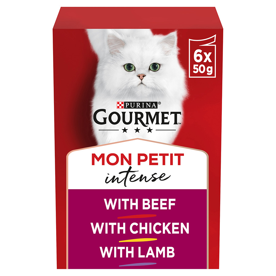 Gourmet Mon Petit Intense Adult Wet Cat Food Beef Chicken Lamb Pets