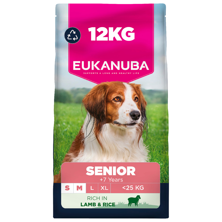 Eukanuba Senior Lamb & Rice Dry Dog Food for Small & Medium Breeds - 12kg