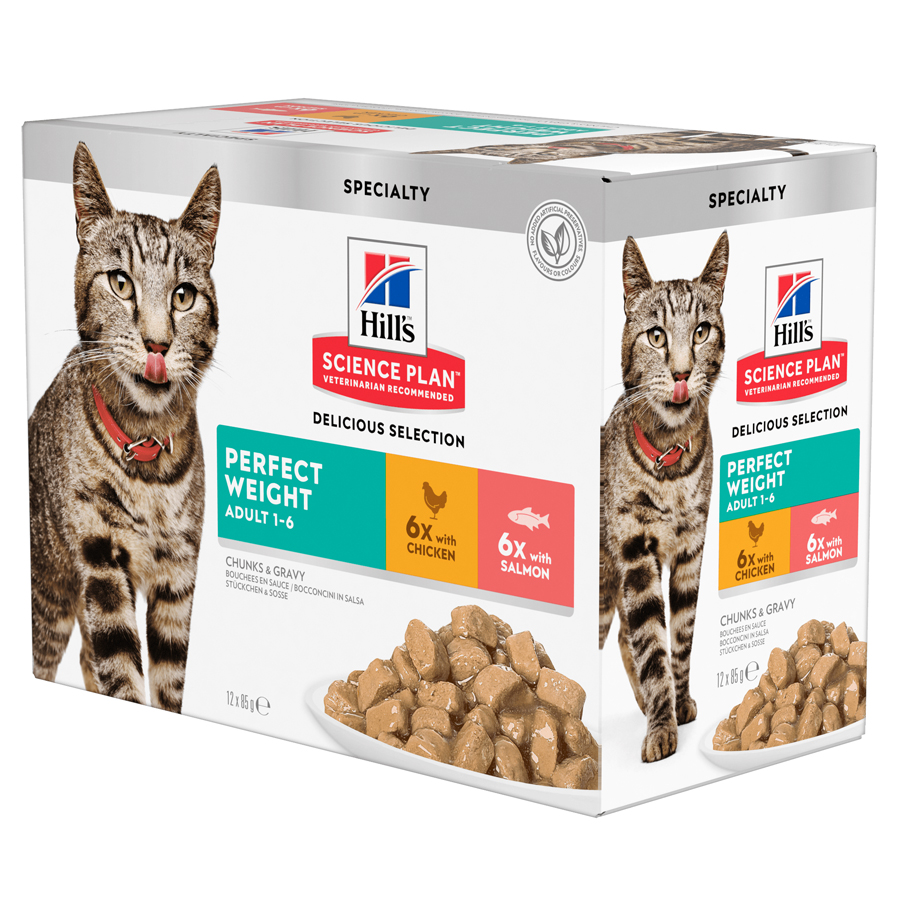 Hill's Science Plan Perfect Weight Adult Cat Wet Food Chicken & Salmon