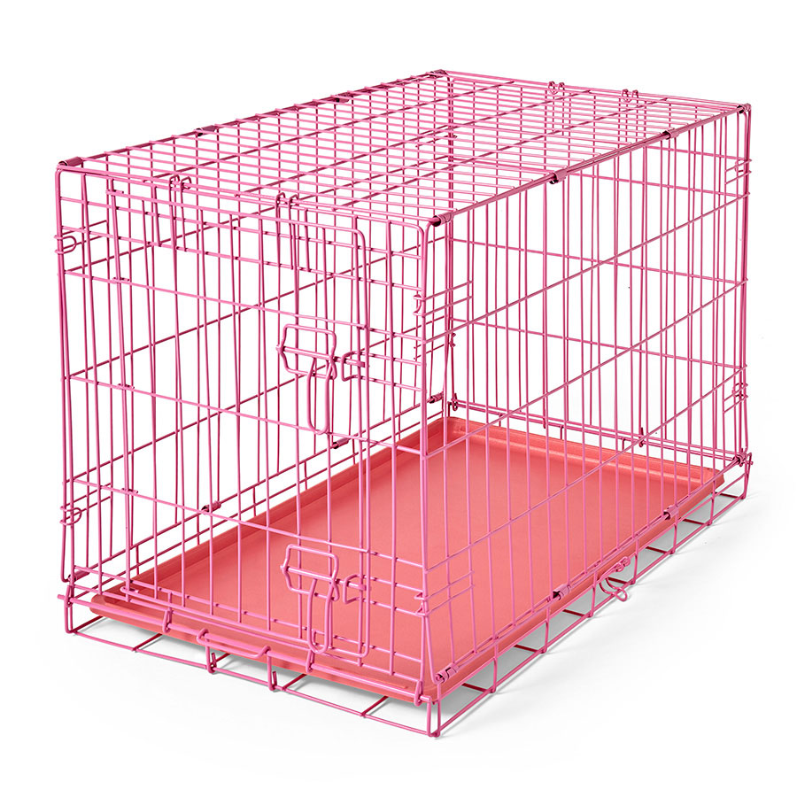 Pets at Home One Door Dog Crate Pink