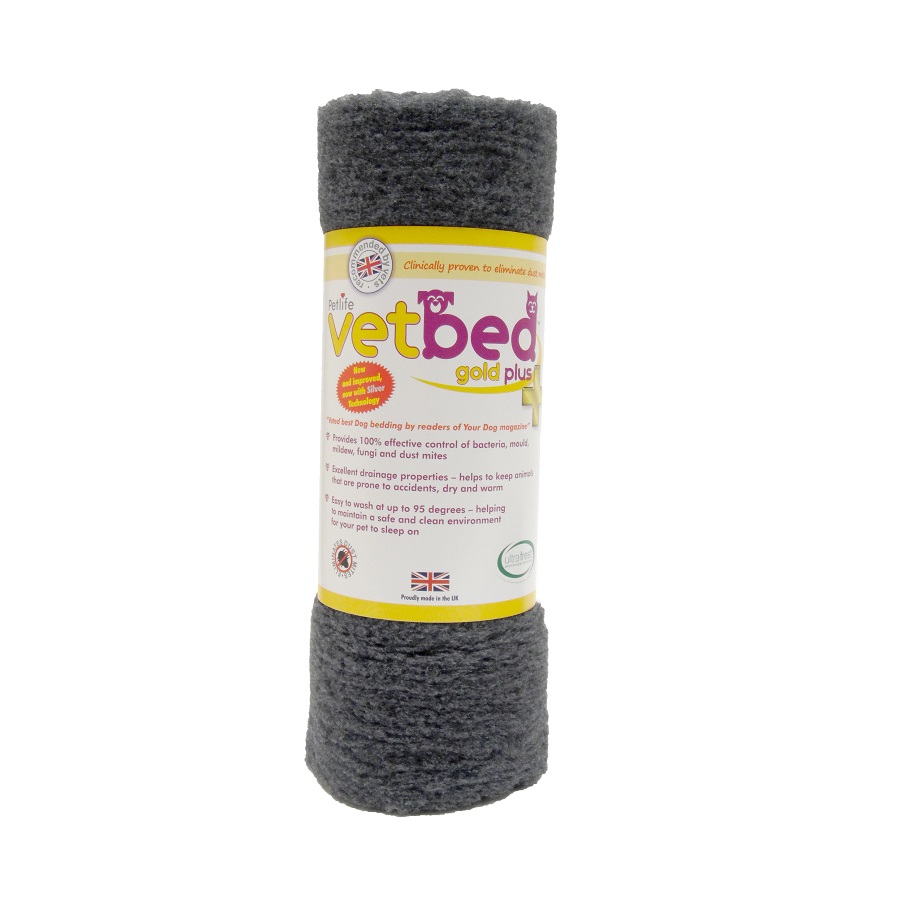 Petlife Vetbed Gold Plus Antimicrobial Bed Small Grey Pets