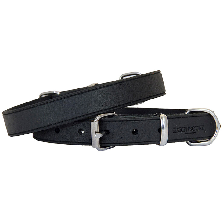 Earthbound Soft Country Leather Dog Collar Black Small