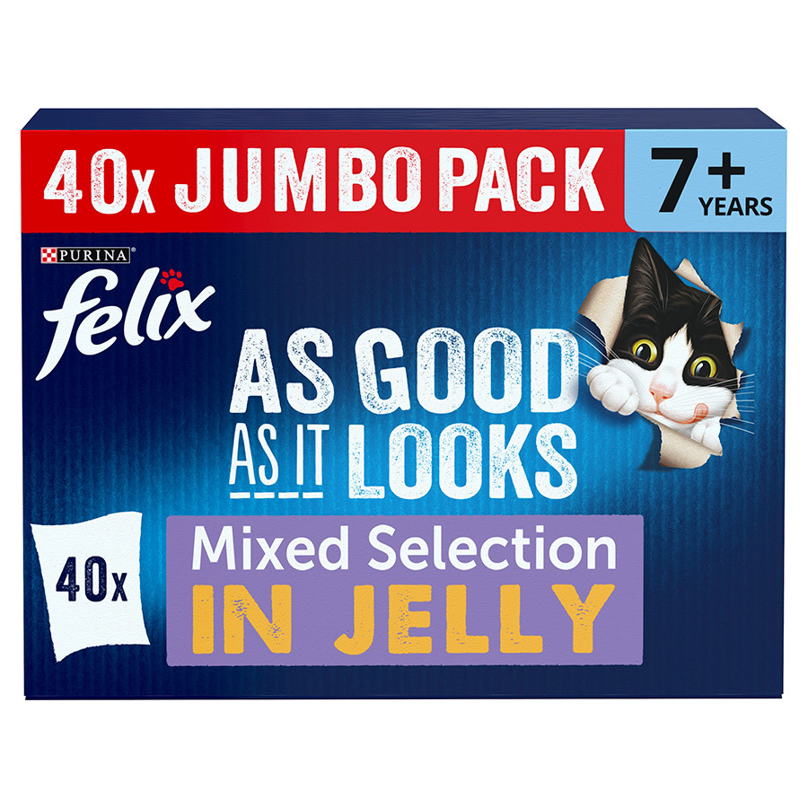 Felix As Good As It Looks Senior Wet Cat Food Mixed Selection In Jelly Pets