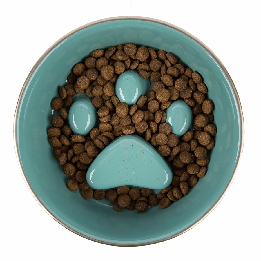 Pets at Home Slow Feed Dog Bowl Large Blue Pets