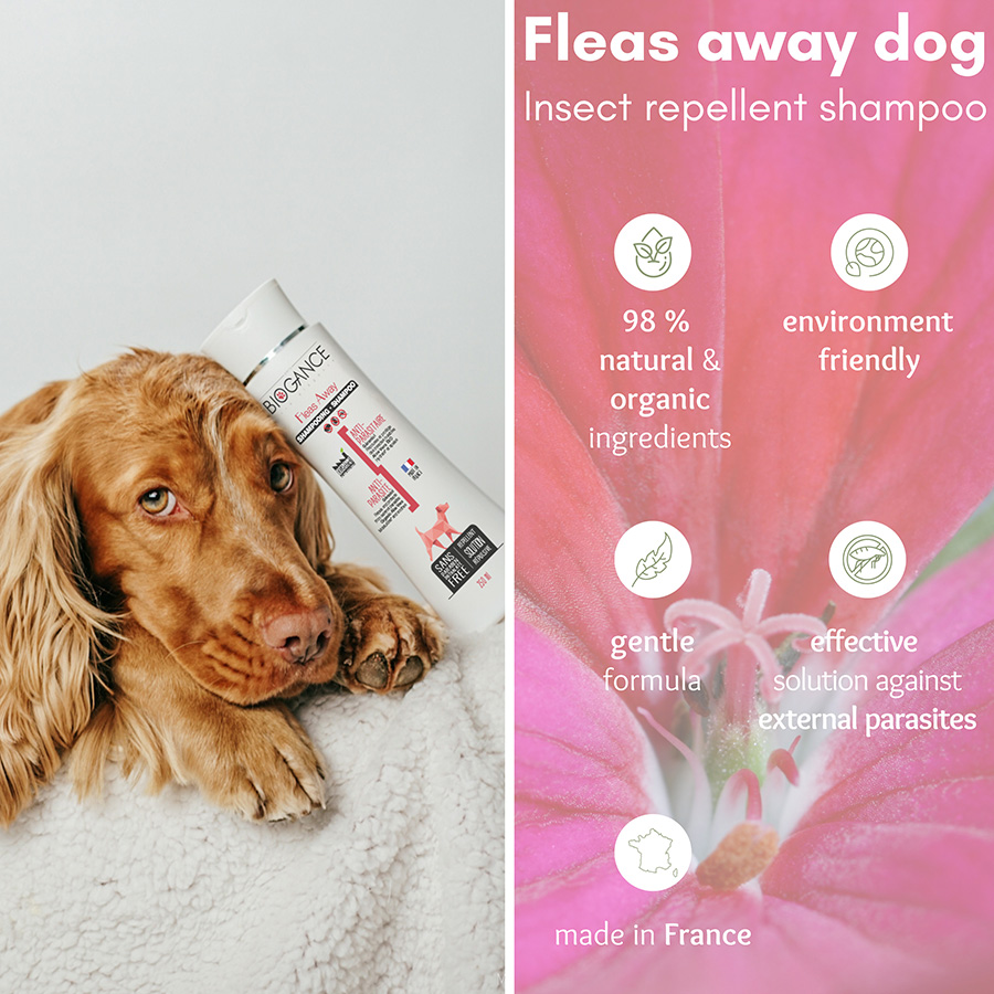 Biogance Fleas Away Anti Parasite Dog Shampoo With Geraniol Aloe Vera Pets