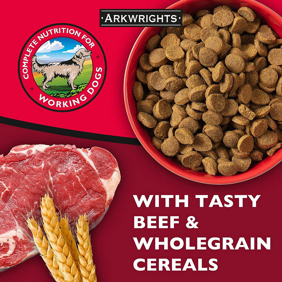 Arkwrights Working Adult Dry Dog Food Beef Pets