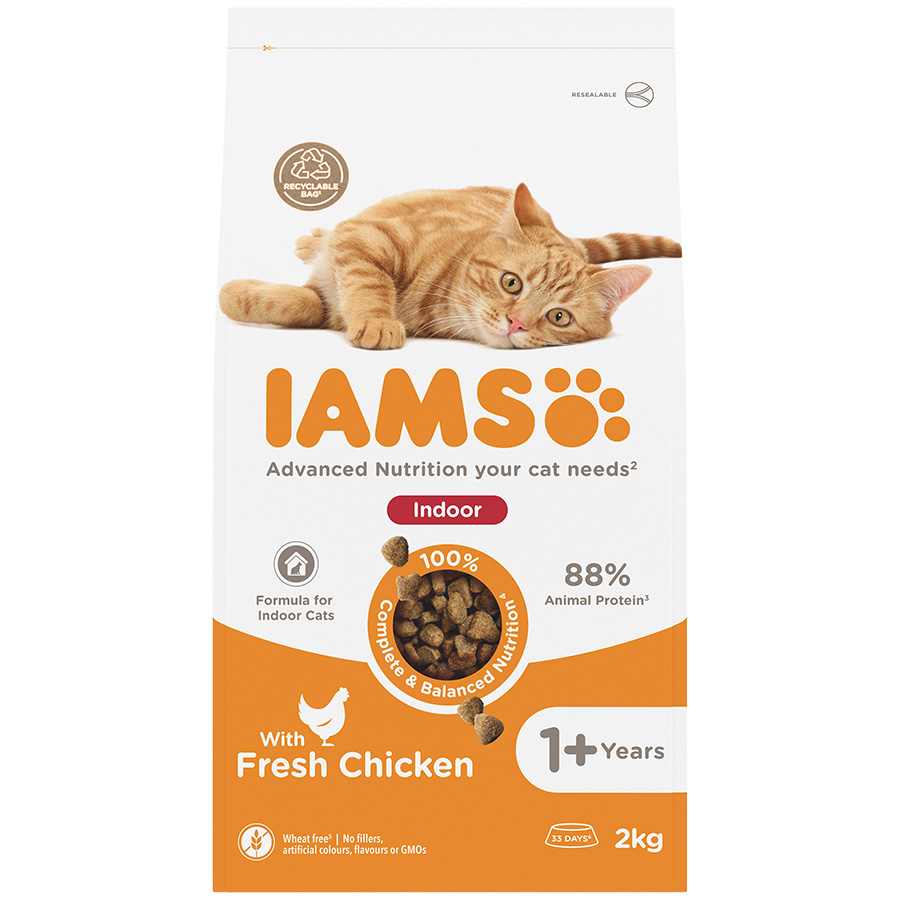 Iams Indoor Adult Dry Cat Food Chicken Pets