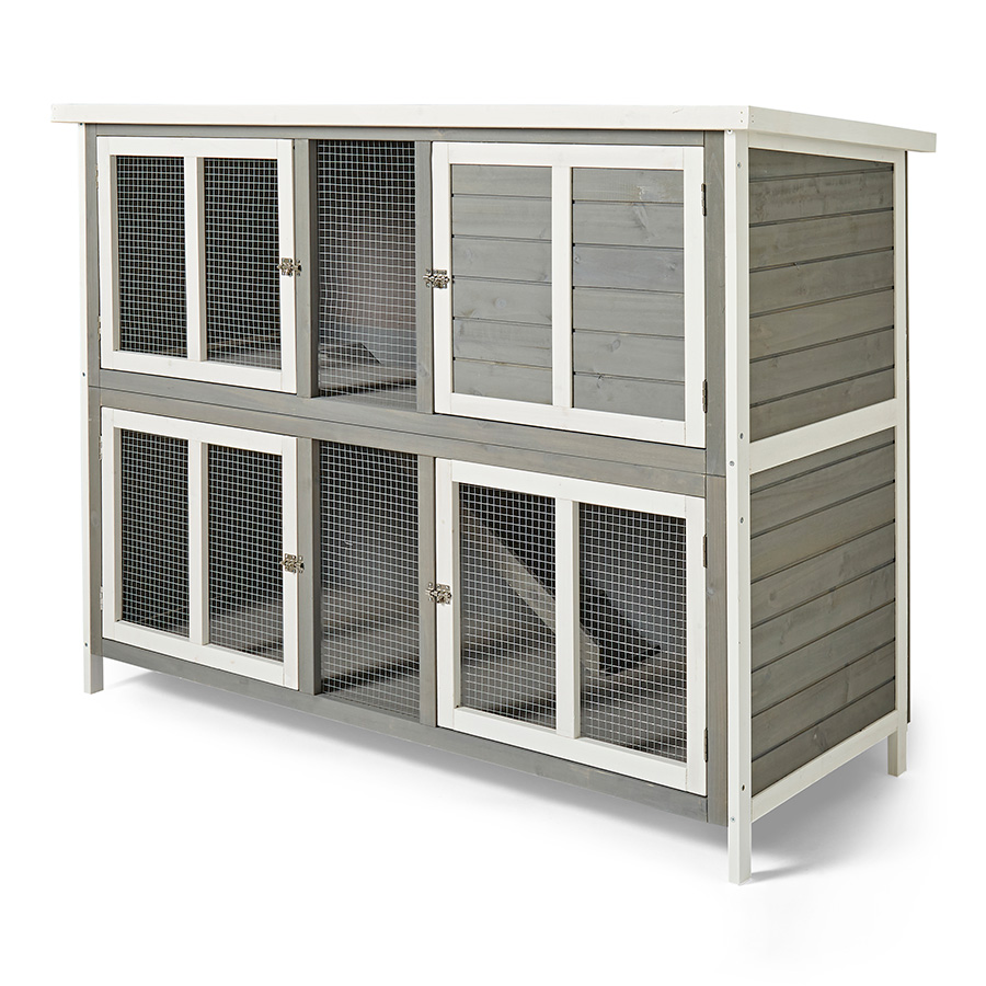 Pets at Home Bluebell Guinea Pig Rabbit Hideaway Hutch Grey White Pets