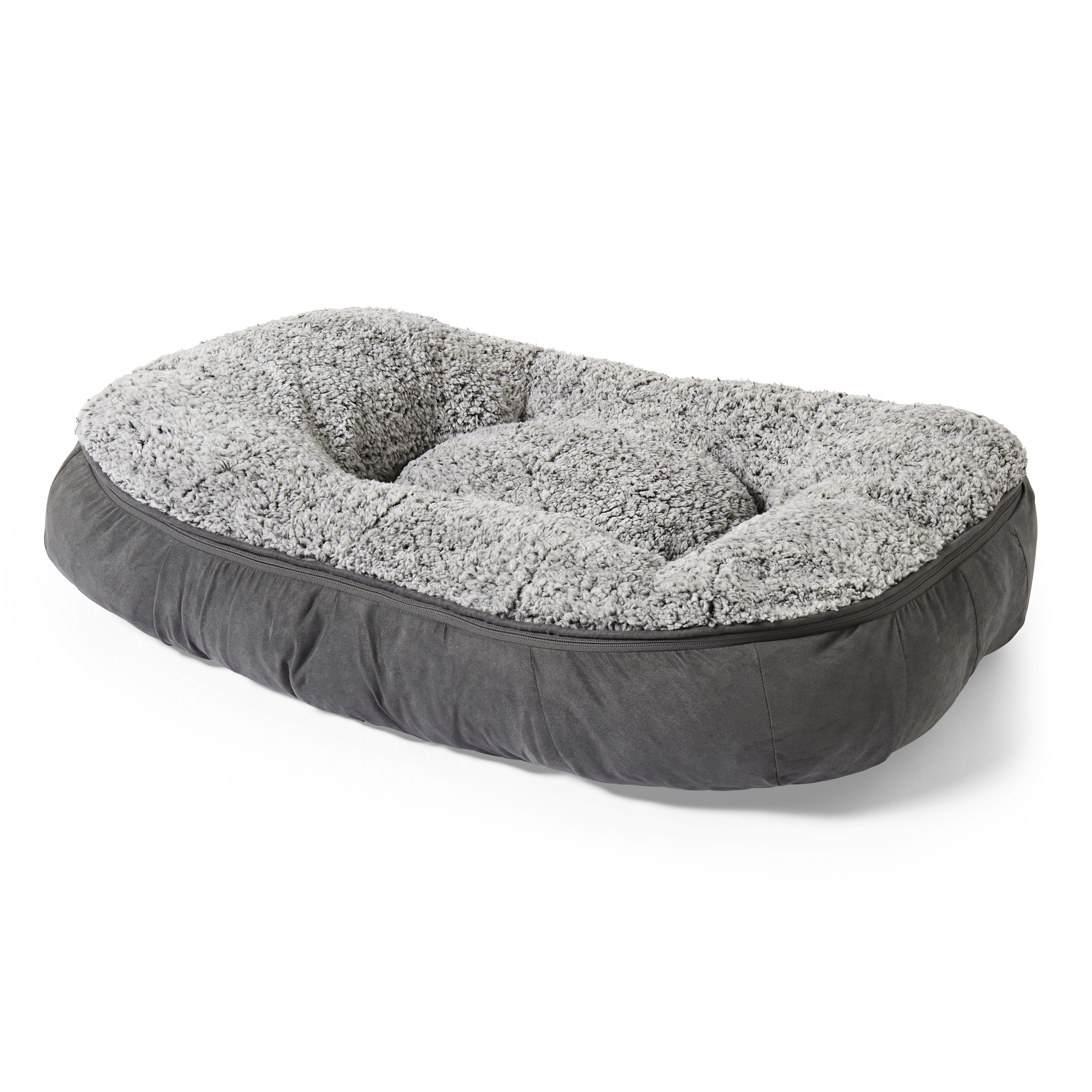 Pets at Home Bolstered Cushion Dog Mattress Grey