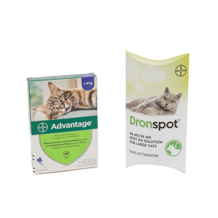 Advantage Dronspot Spot On Cat Flea Worming Treatment Pets