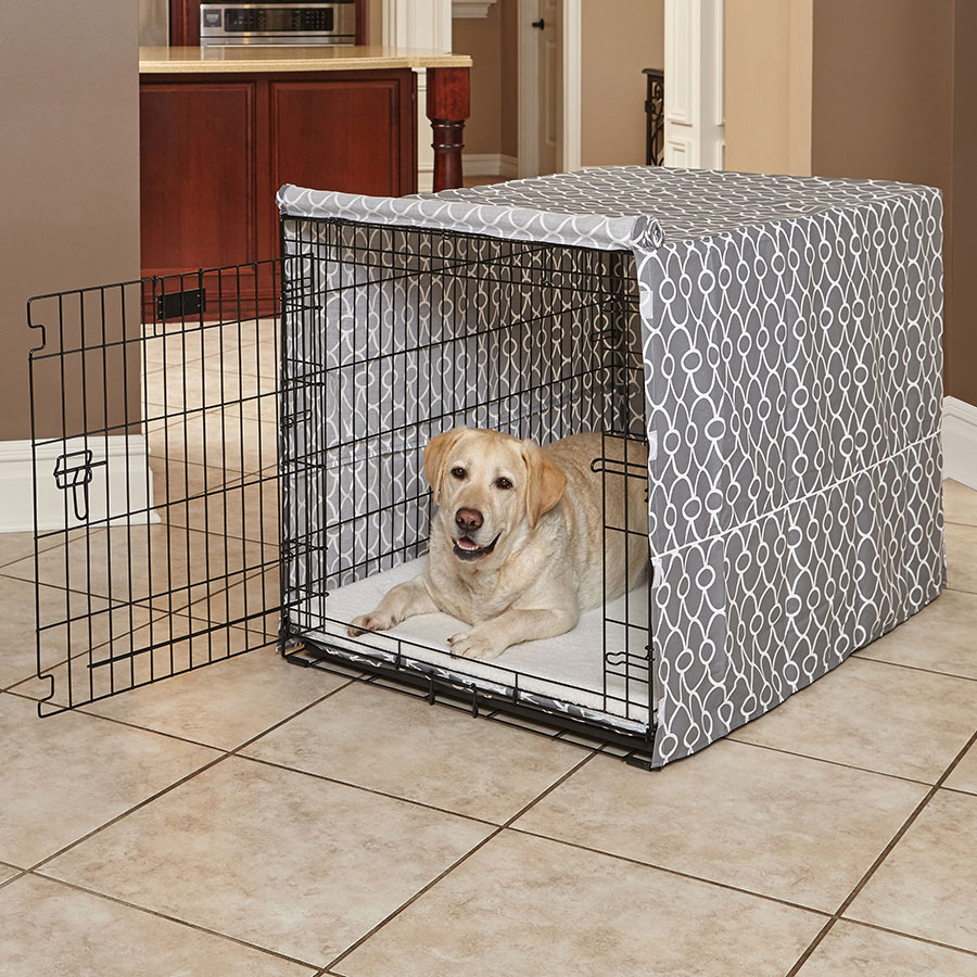 Midwest Homes for Pets Quiet Time Defender Dog Crate Cover Grey Pets