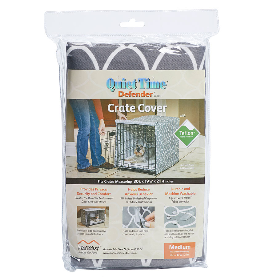 Midwest Homes for Pets Quiet Time Defender Dog Crate Cover Grey Pets