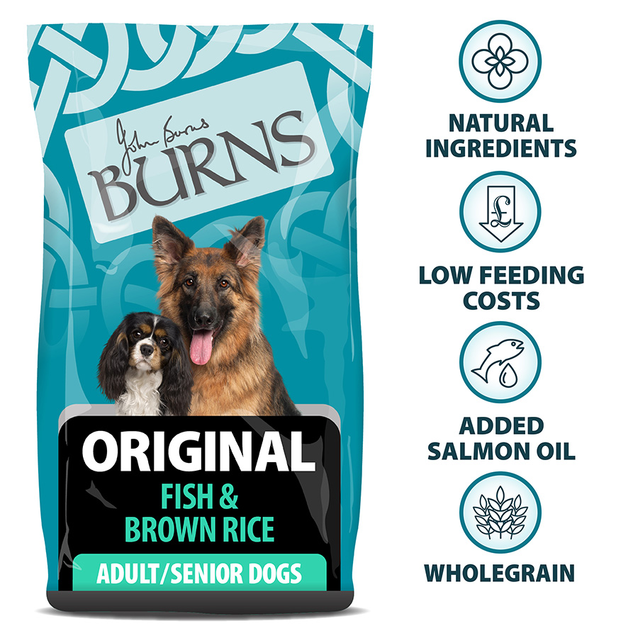 Burns Original Dry Dog Food Fish Brown Rice Pets