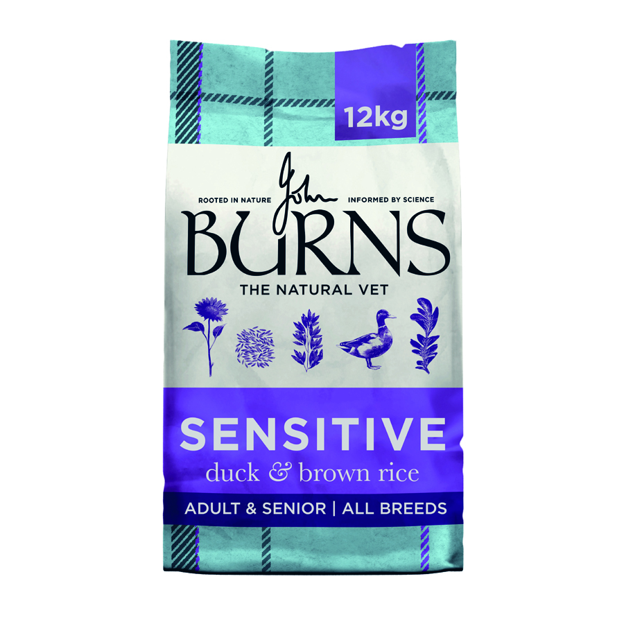 Burns Sensitive Dry Dog Food Duck & Brown Rice