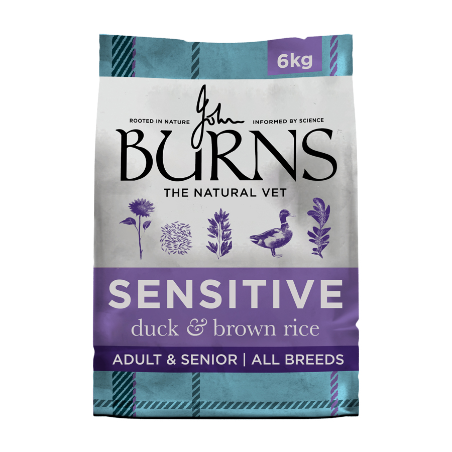Burns Sensitive Dry Dog Food Duck & Brown Rice