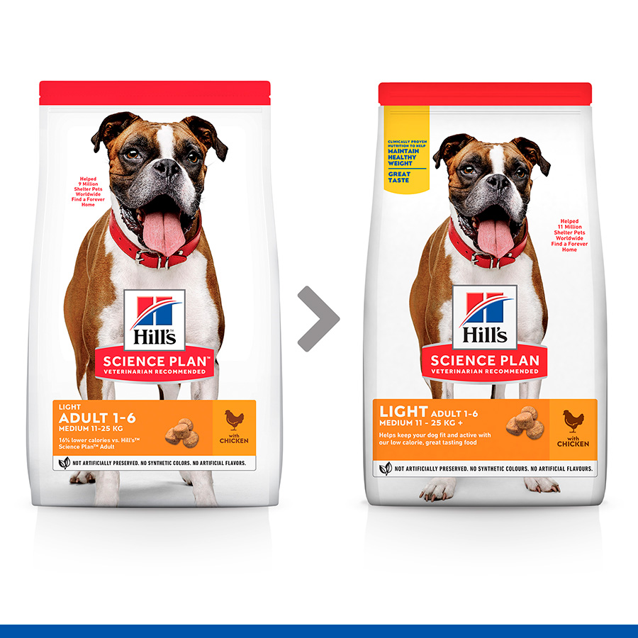 Hills science plan light dog food best sale