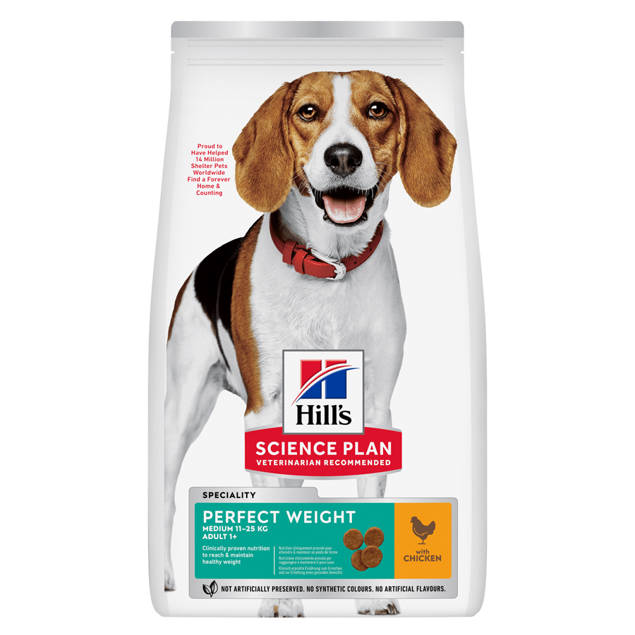 Hill's Science Plan Perfect Weight Medium Breed Adult Dry Dog Food Chicken