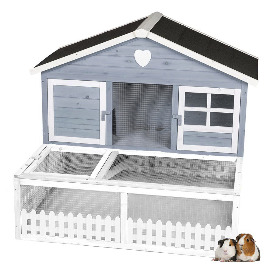 Pets at Home Blossom Guinea Pig Hutch Grey White Pets