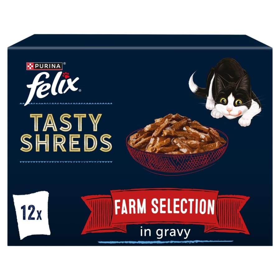 Felix Tasty Shreds Adult Wet Cat Food Farm Selection In Gravy