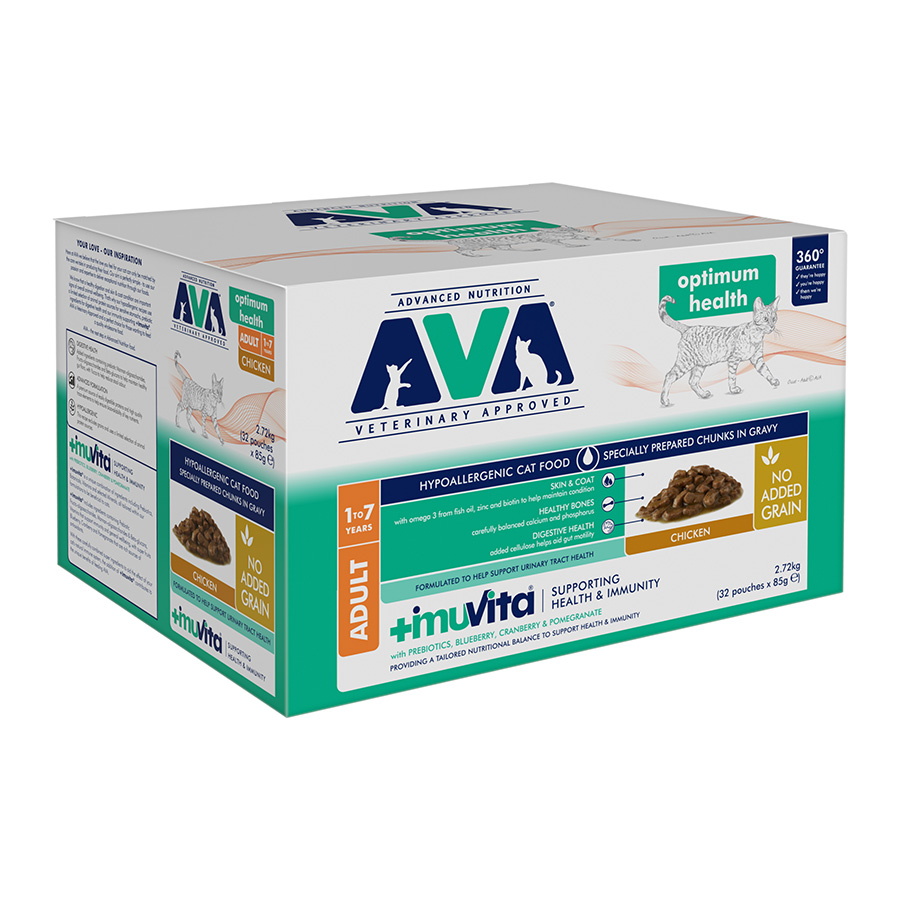 AVA Veterinary Approved Optimum Health Adult Wet Cat Food Chicken Gravy ...