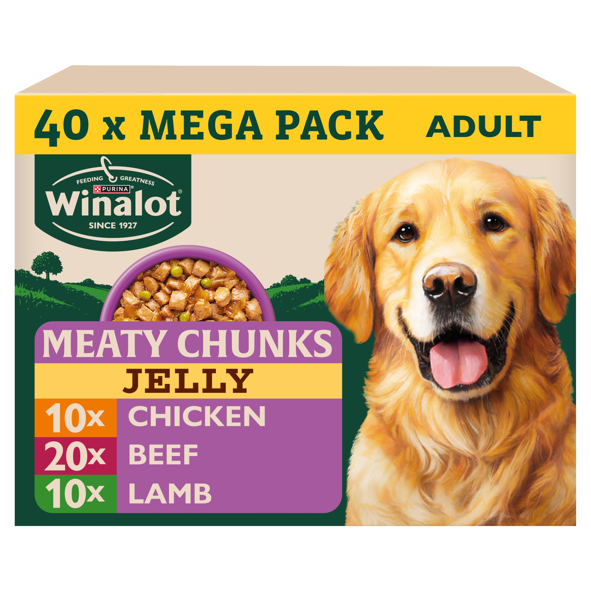 Winalot Meaty Chunks Adult Wet Dog Food Mixed in Jelly