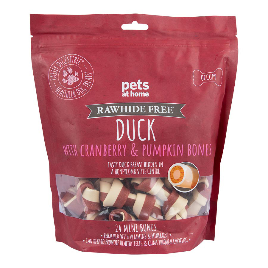 Pets at Home Rawhide Free Mini Dog Bones Duck Cranberry Pumpkin Pets