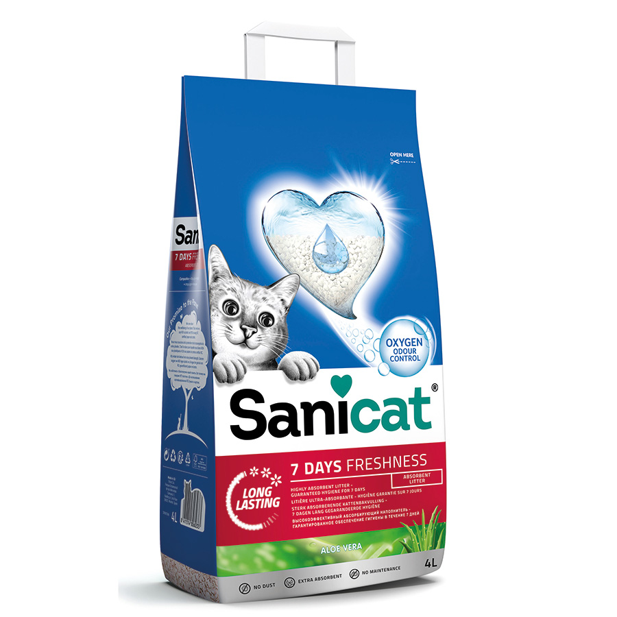 Sanicat 7 Days Aloe Vera Scent Non Clumping Cat Litter Pets