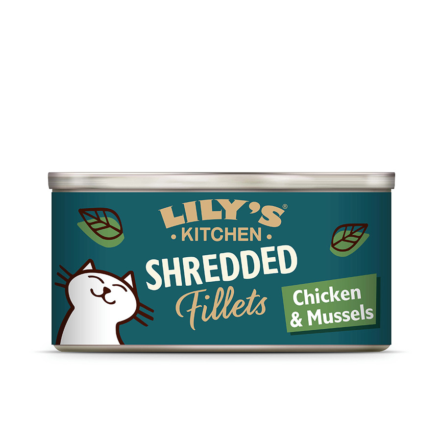 Lily's Kitchen Shredded Fillets Wet Cat Food Chicken And Mussels 70G Tin